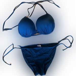 Teal color push up padded bikini, 36DD/L